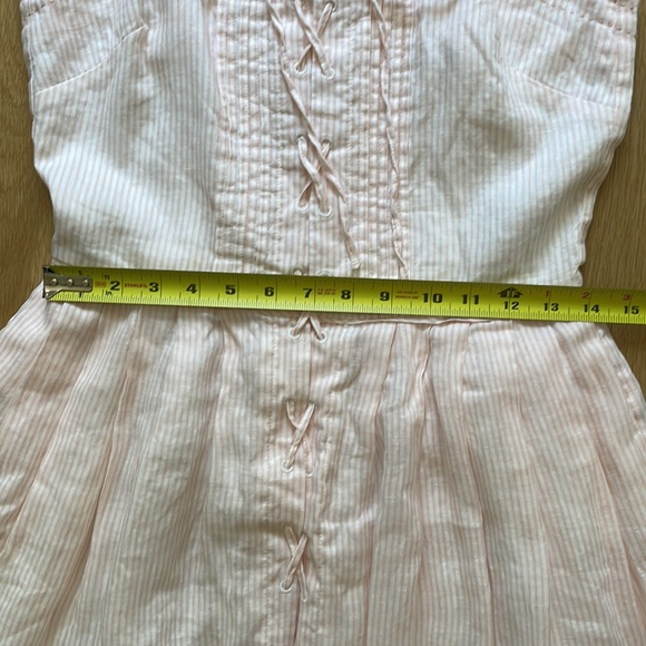 SEE BY CHLOE Pleated Dress Peach White Stripe 6 - Picture 11 of 16